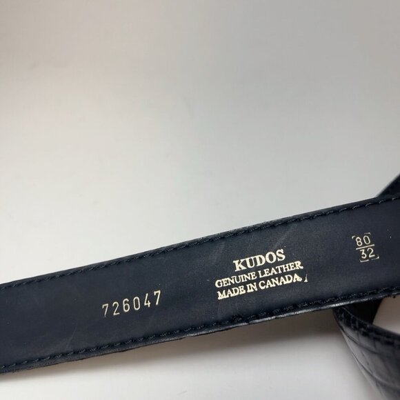 Kudos Womens 80 32 Leather Crocodile Black Belt - Picture 5 of 5